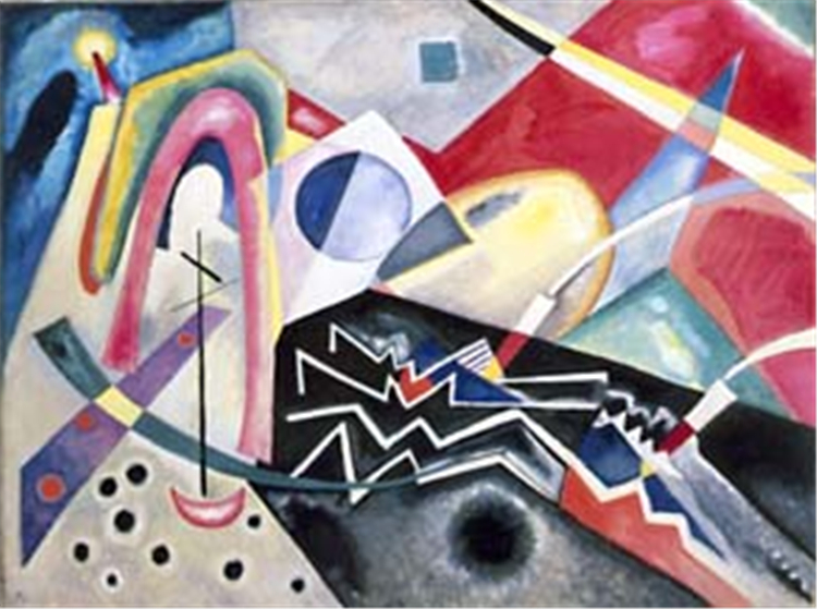 White Zig-Zag 1922 Wassily Kandinsky Abstract Oil Painting